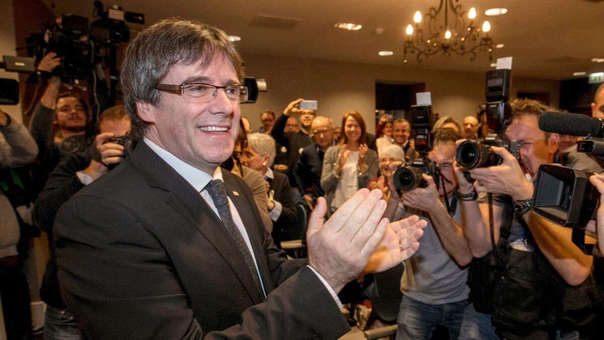 Ousted Catalan leader Carles Puigdemont at a news conference in Oostkamp, Belgium, on Nov. 25, 2017.