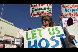 Airbnb rally outside Santa Monica City Hall 