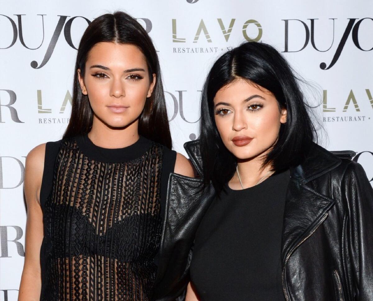 Kendall Jenner, left, and Kylie Jenner in New York last year.