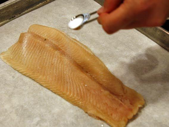 First, bake the trout.