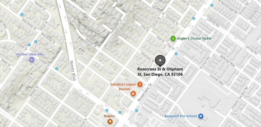 A motorcyclist was seriously injured in a collision with an SUV at Rosecrans and Oliphant streets in Point Loma.