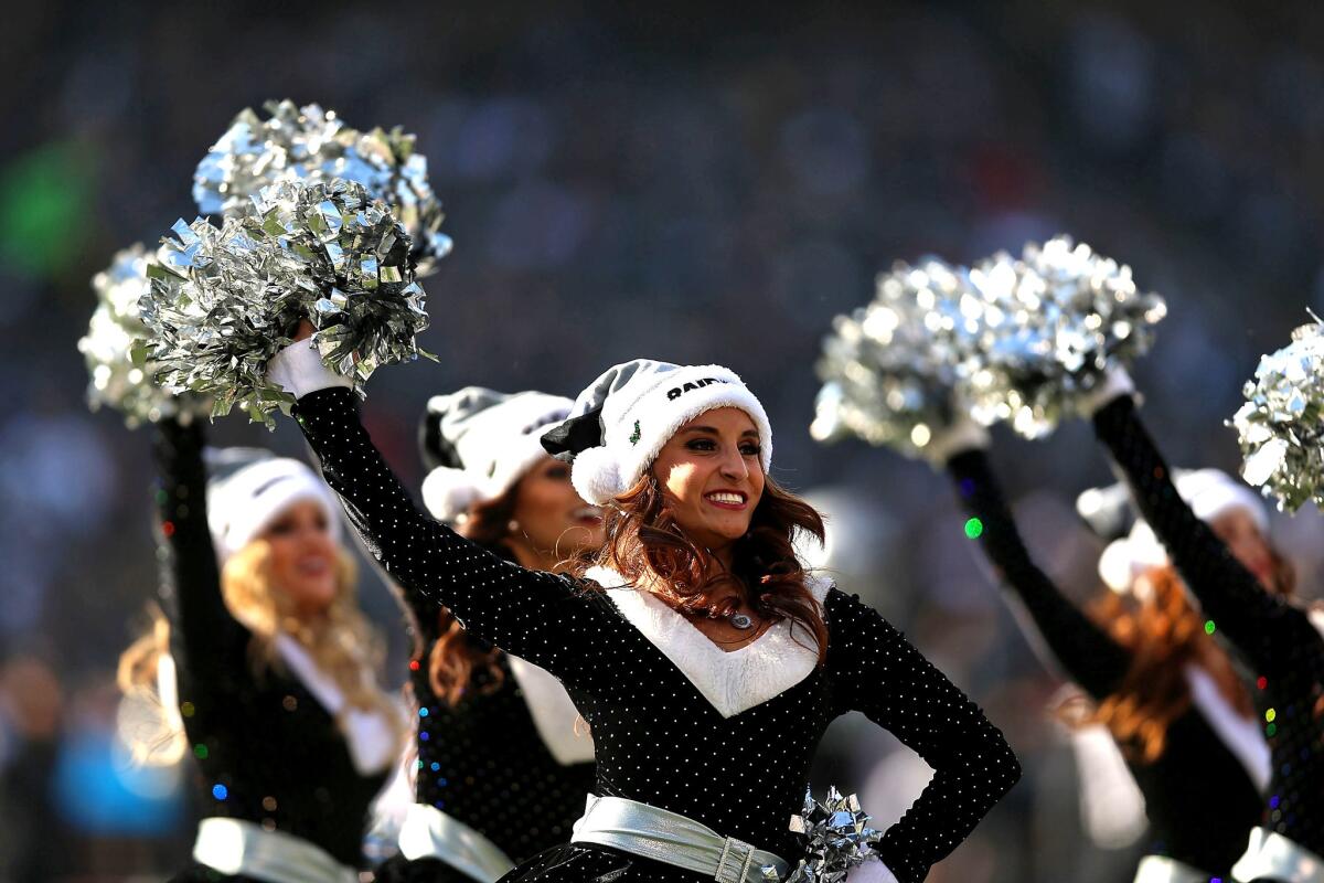 Members of the Raiderettes perform during a game last season.