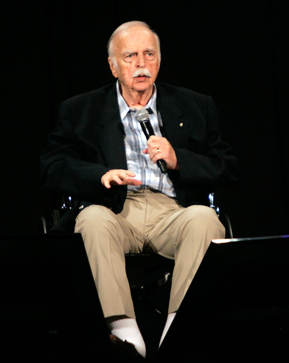 Bruce Swedien speaks onstage during the Pensado Awards 2015 at Sony Pictures Studios.