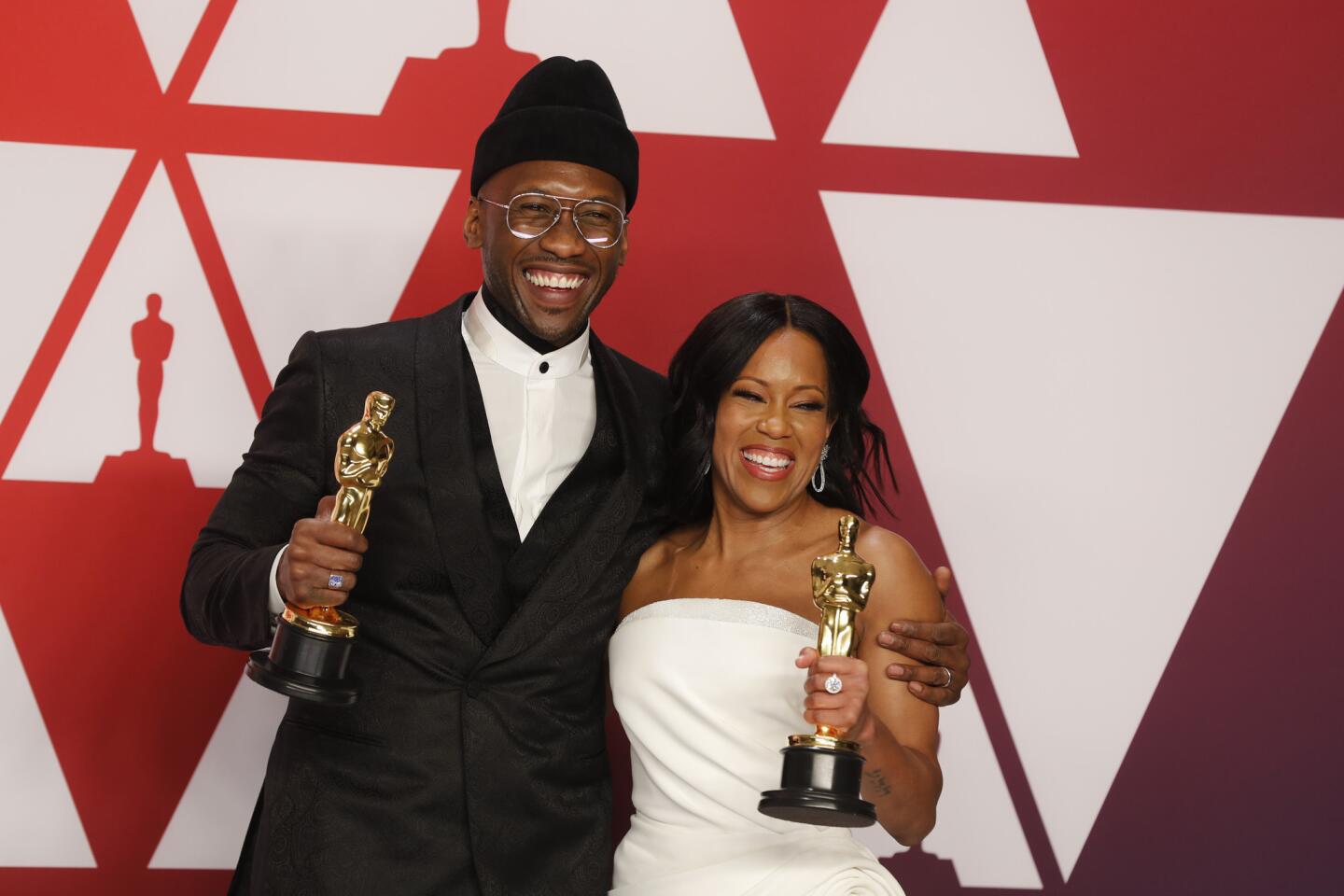 Supporting actor winners Mahershala Ali and Regina King.