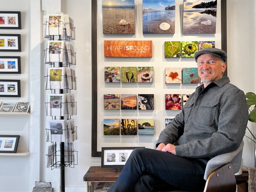 Artist and photographer Roy Tahtinen at his gallery in San Francisco's Sunset District.