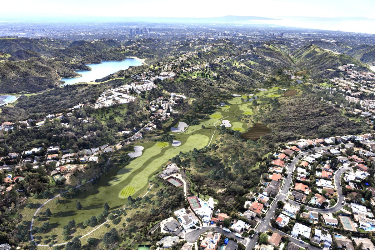 A rendering of the property shows its potential use as a golf course.