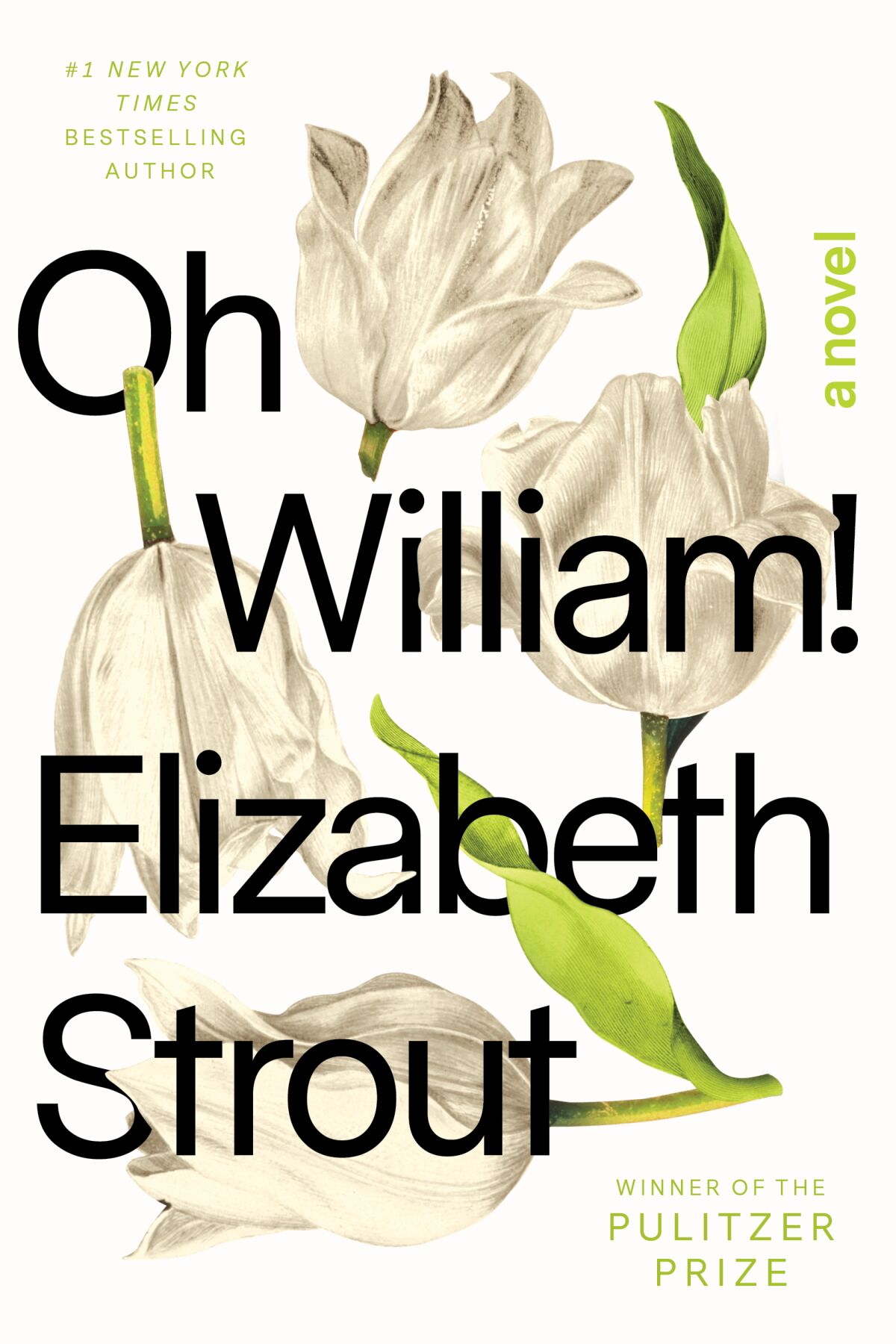 Book cover of "Oh William," by Elizabeth Strout, with white flowers 