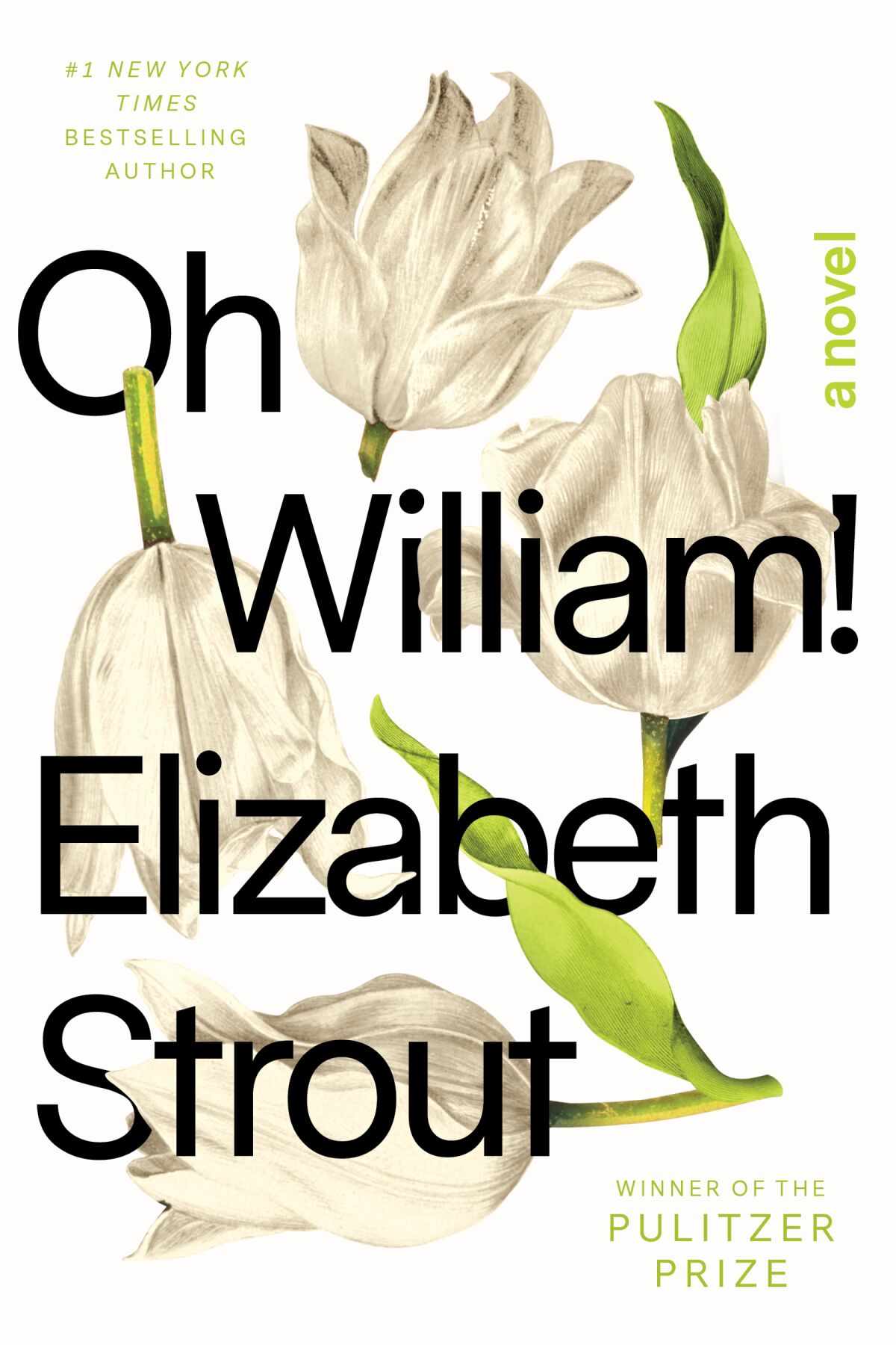 Book cover of "Oh William," by Elizabeth Strout, with white flowers