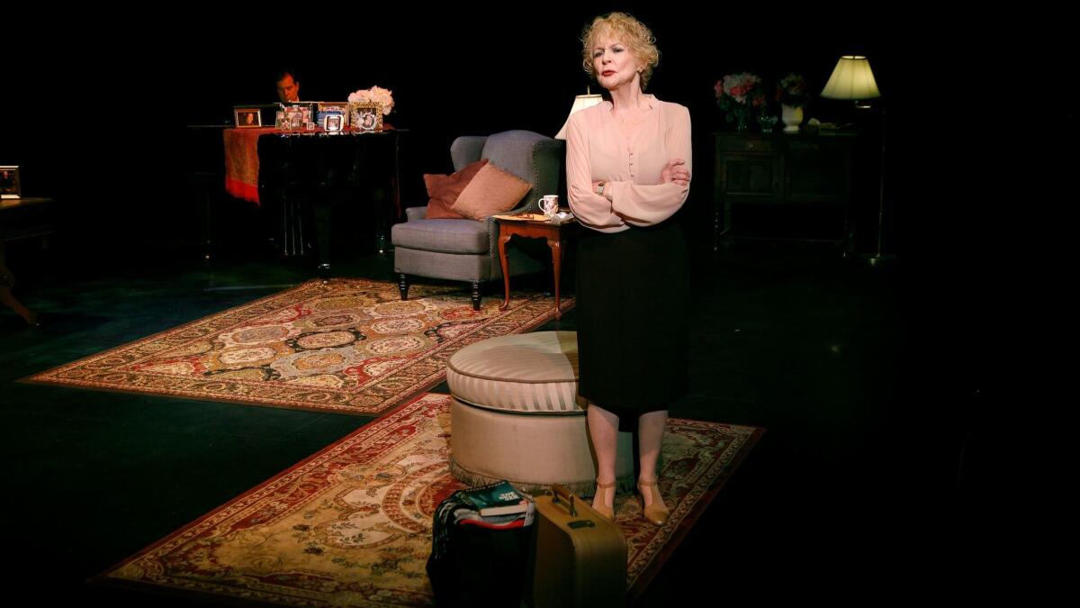 Penny Fuller and Paul Greenwood in the musical "13 Things About Ed Carpolotti" at the Edye at the Broad Stage in Santa Monica.