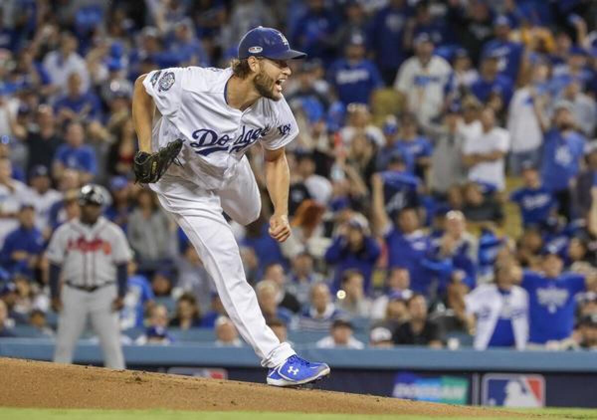 Clayton Kershaw pitches in the first inning in Game 2.
