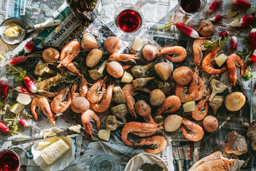 French Shrimp Boil from the cookbook: "A Table: Recipes for Cooking + Eating The French Way" By Rebekah Peppler, Photos by Joann Pai