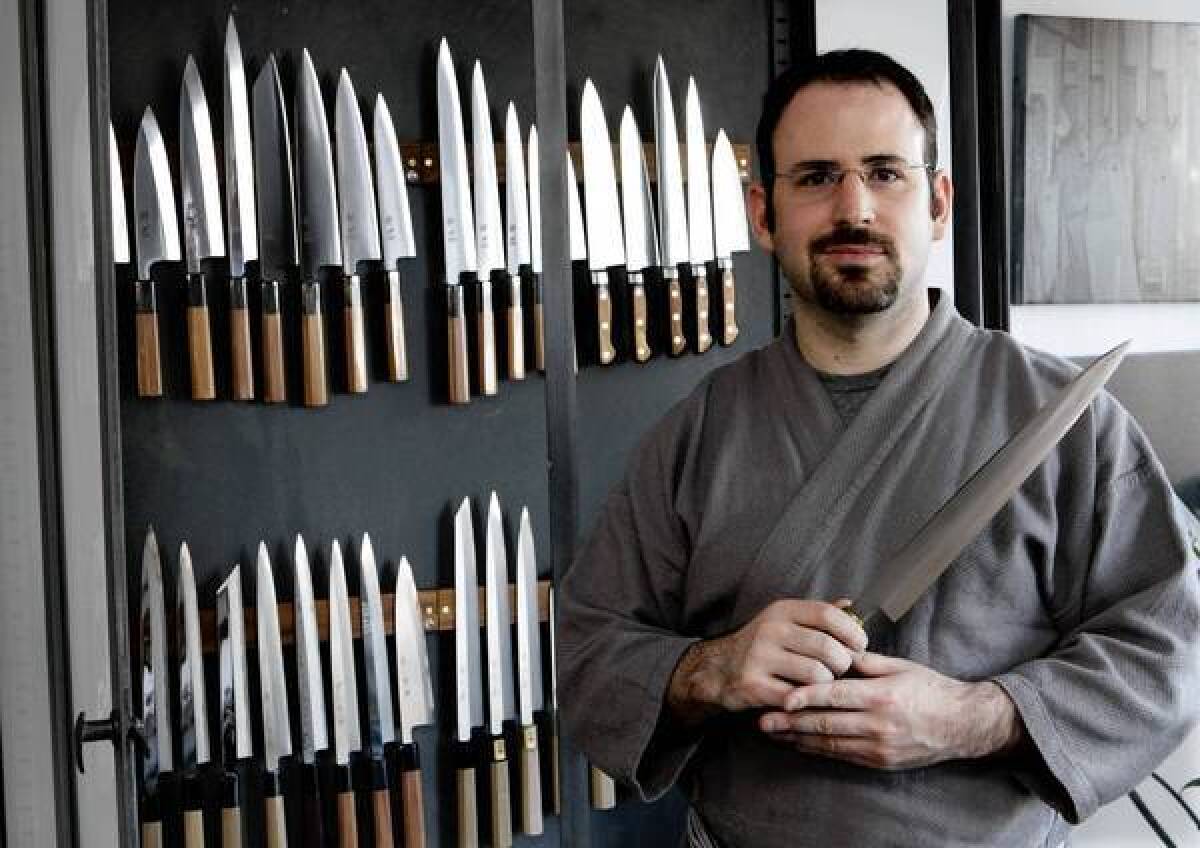 Jonathan Broida says, "I'm trying to create a community of knife geeks" in Los Angeles.