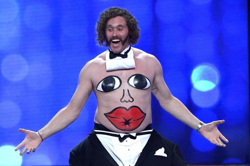 Host T.J. Miller performs onstage during the the 22nd Annual Critics Choice Awards.