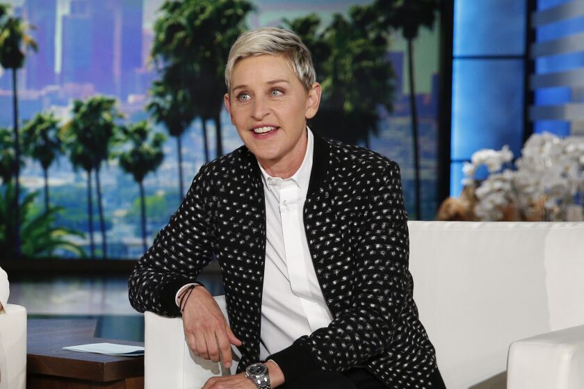 Ellen DeGeneres appears during a taping of the "The Ellen DeGeneres Show," in Burbank, Calif. on May 24, 2016.