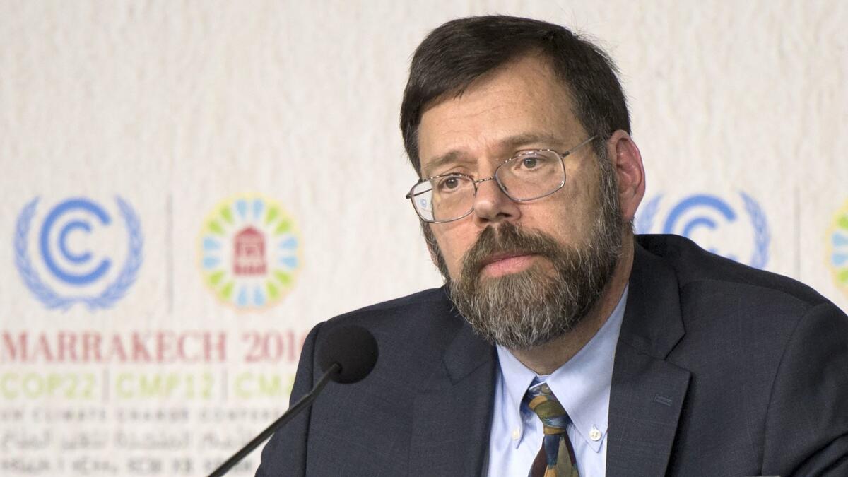 Jonathan Pershing, who was President Obama's climate envoy, speaks at a United Nations conference in Marrakesh, Morocco, on Nov. 14.