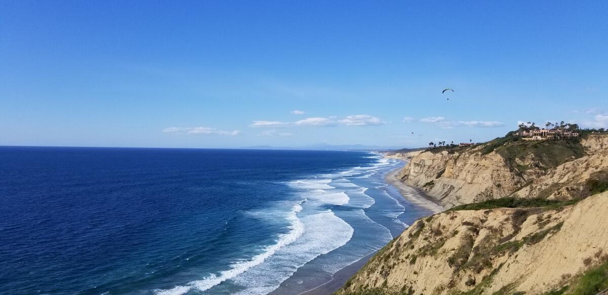 A view from the Scripps Coastal Reserve is pictured March 2, 2020, shortly before the reserve's ongoing closure began.