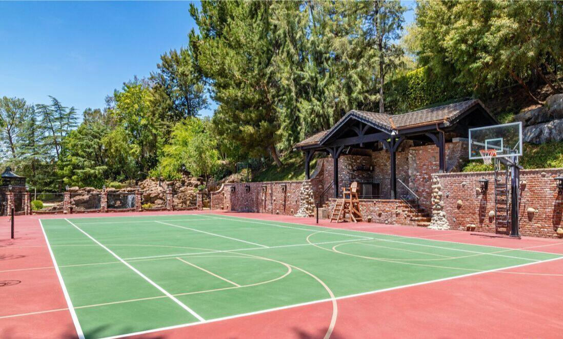 The basketball court.