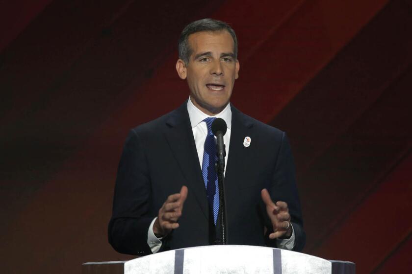 Eric Garcetti at the Democratic National Convention.