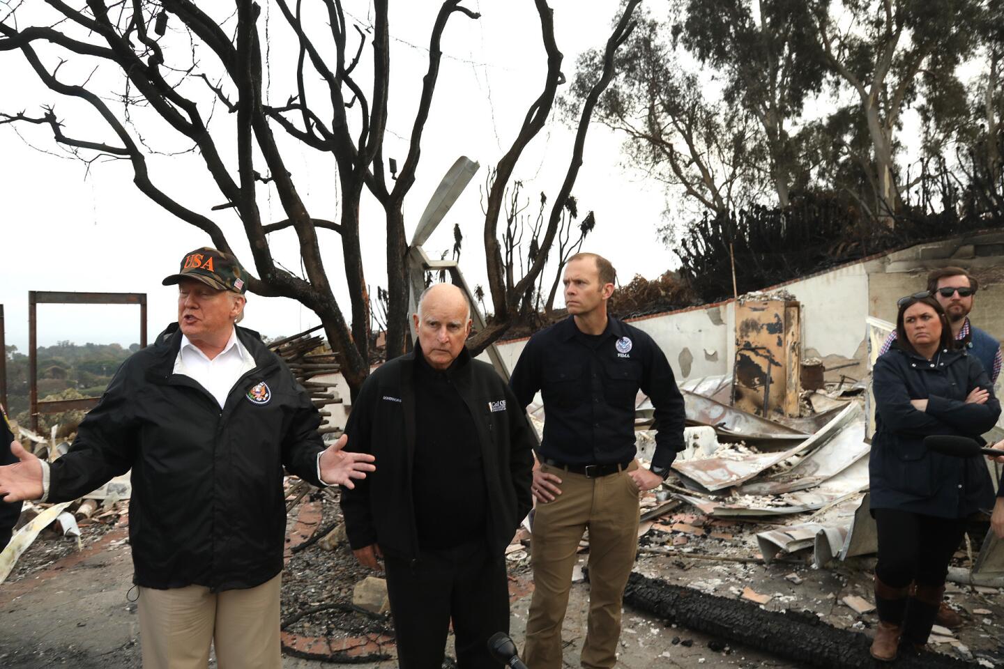 President Trump visits California fire areas