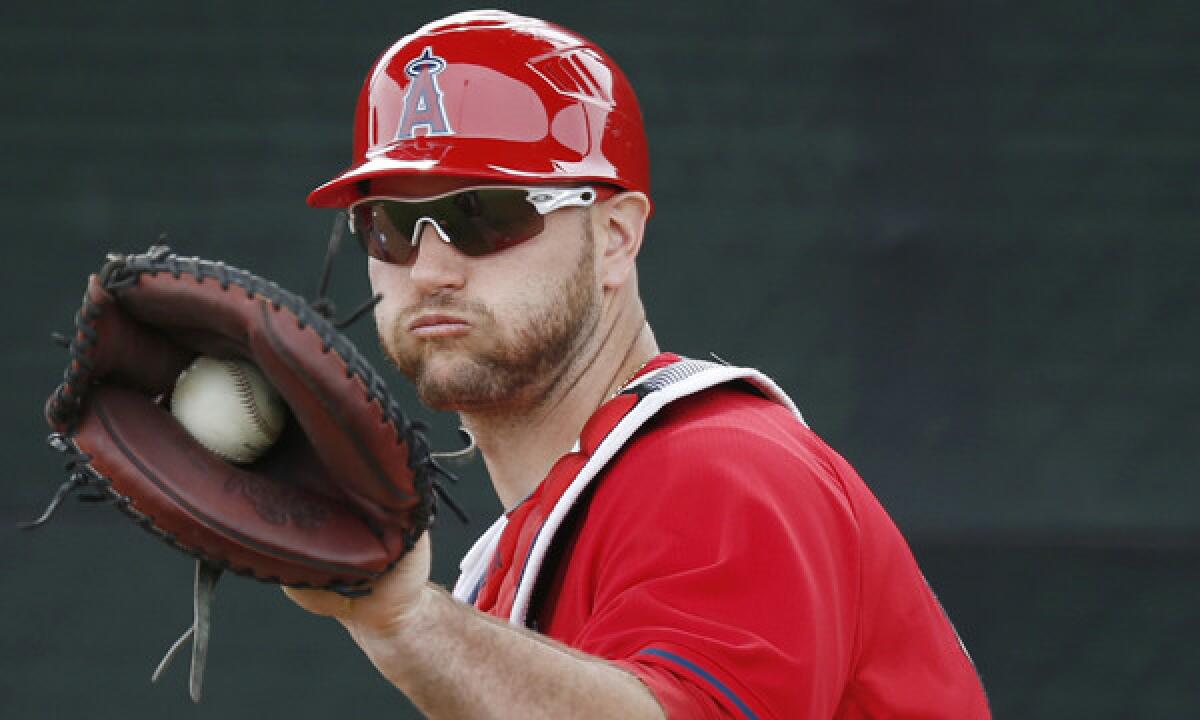 Angels catcher Chris Iannetta saw his batting average improve after he became adjusted to wearing contact lenses.