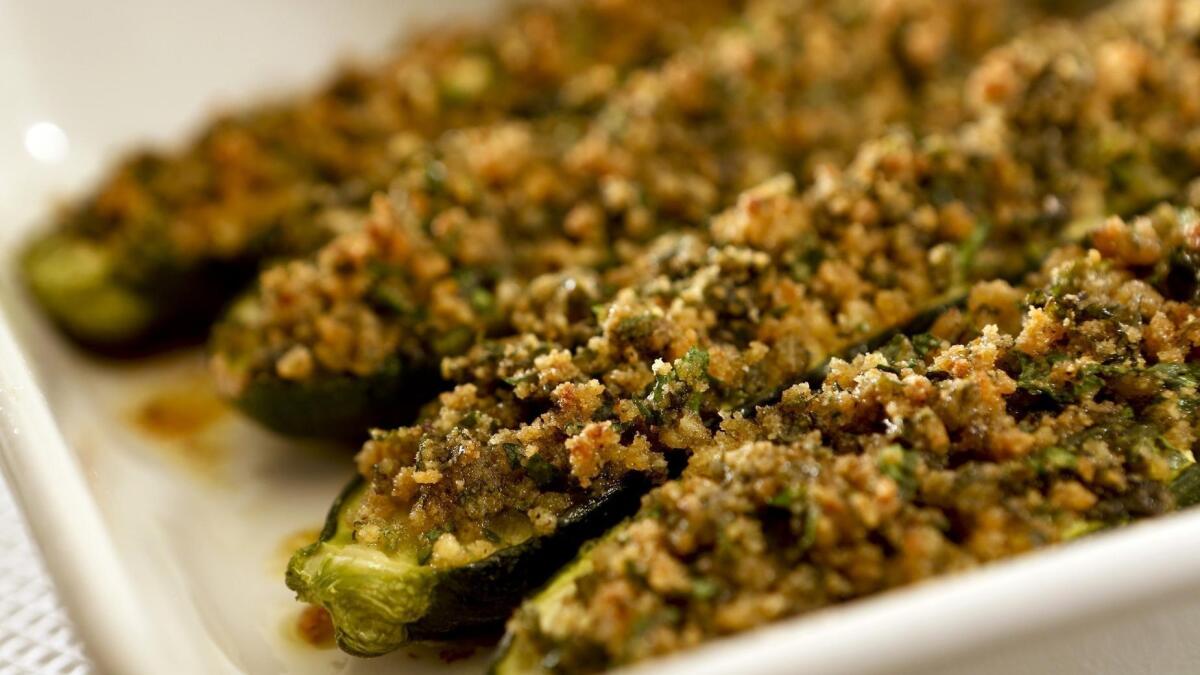 Recipe: Baked zucchini with mint and garlic stuffing