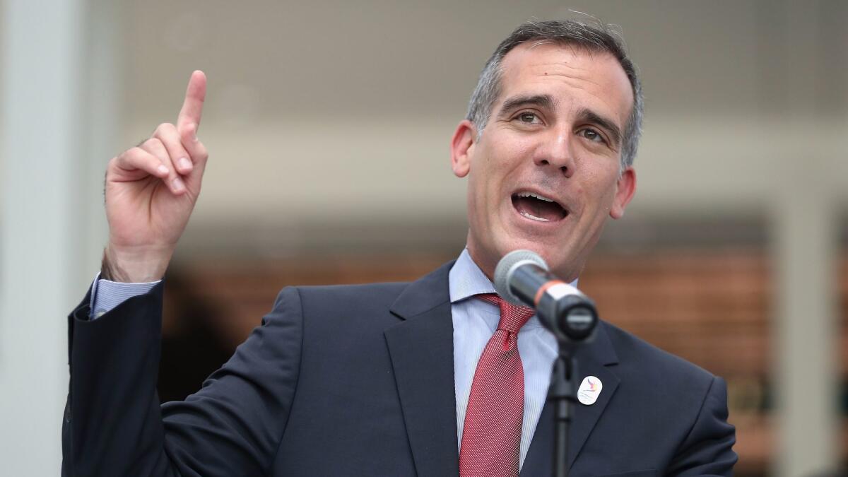 L.A. Mayor Eric Garcetti is backing a five-year package of raises for most Department of Water and Power employees.