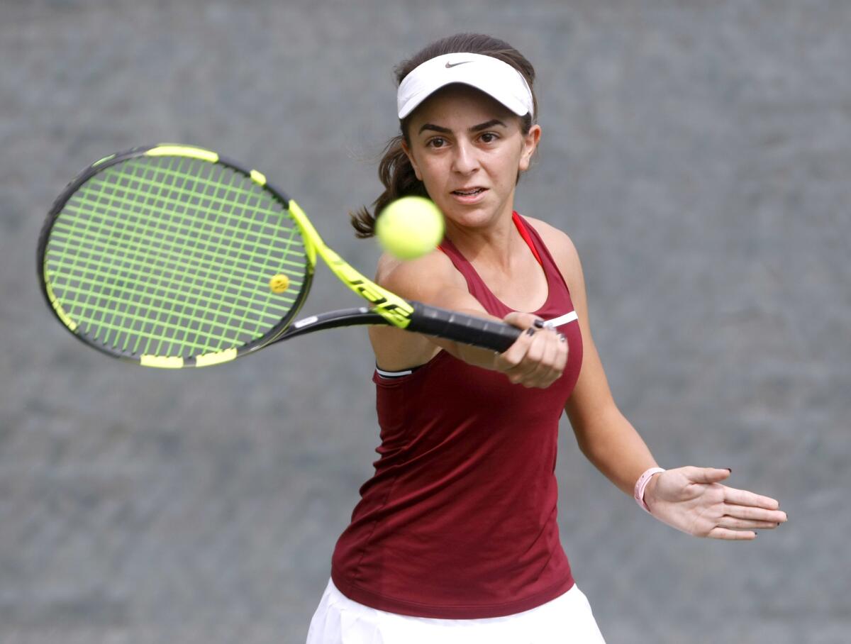Annabelle Kevakian is a key returner this season for the La Cañada High girls' tennis team.