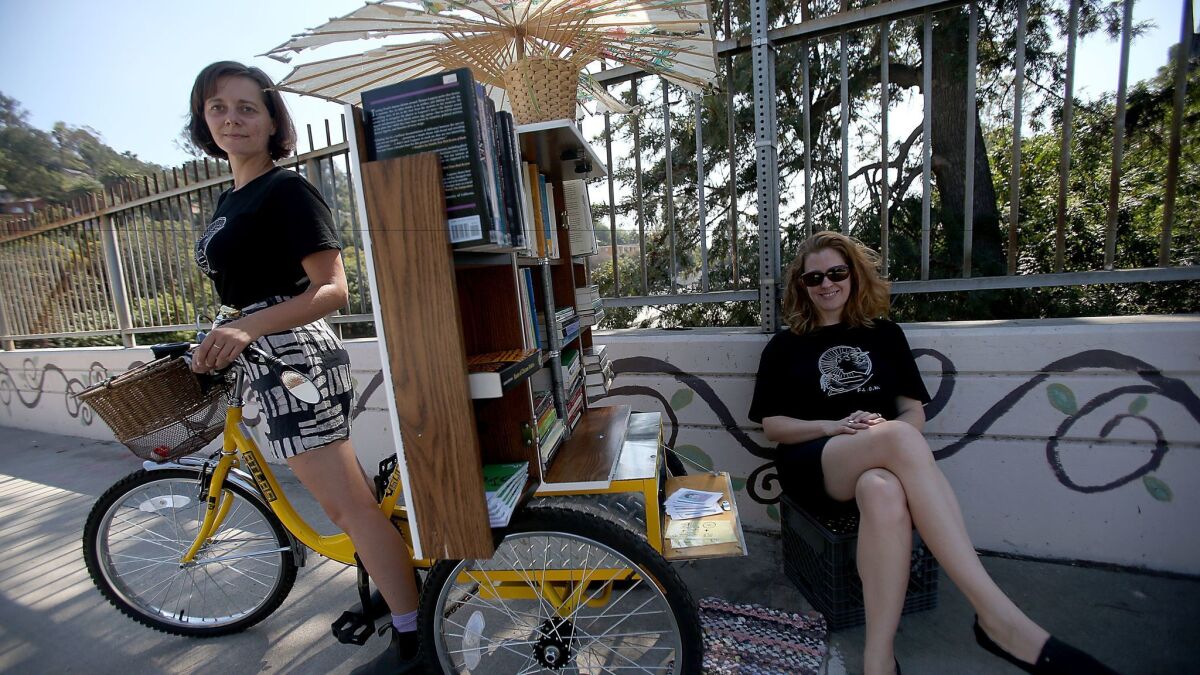 Jenn Witte and Dawn Finley founded the mobile Feminist Library on Wheels
