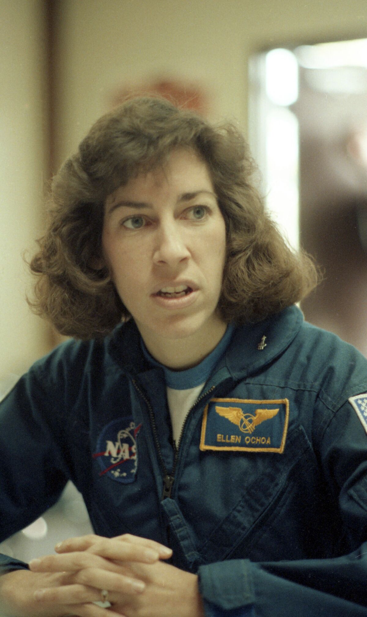 Astronaut Ellen Ochoa, who graduated from Grossmont High School and San Diego State University, earned a master of science degree and a doctorate in electrical engineering from Stanford University. She is shown in a photo taken in January 1992.