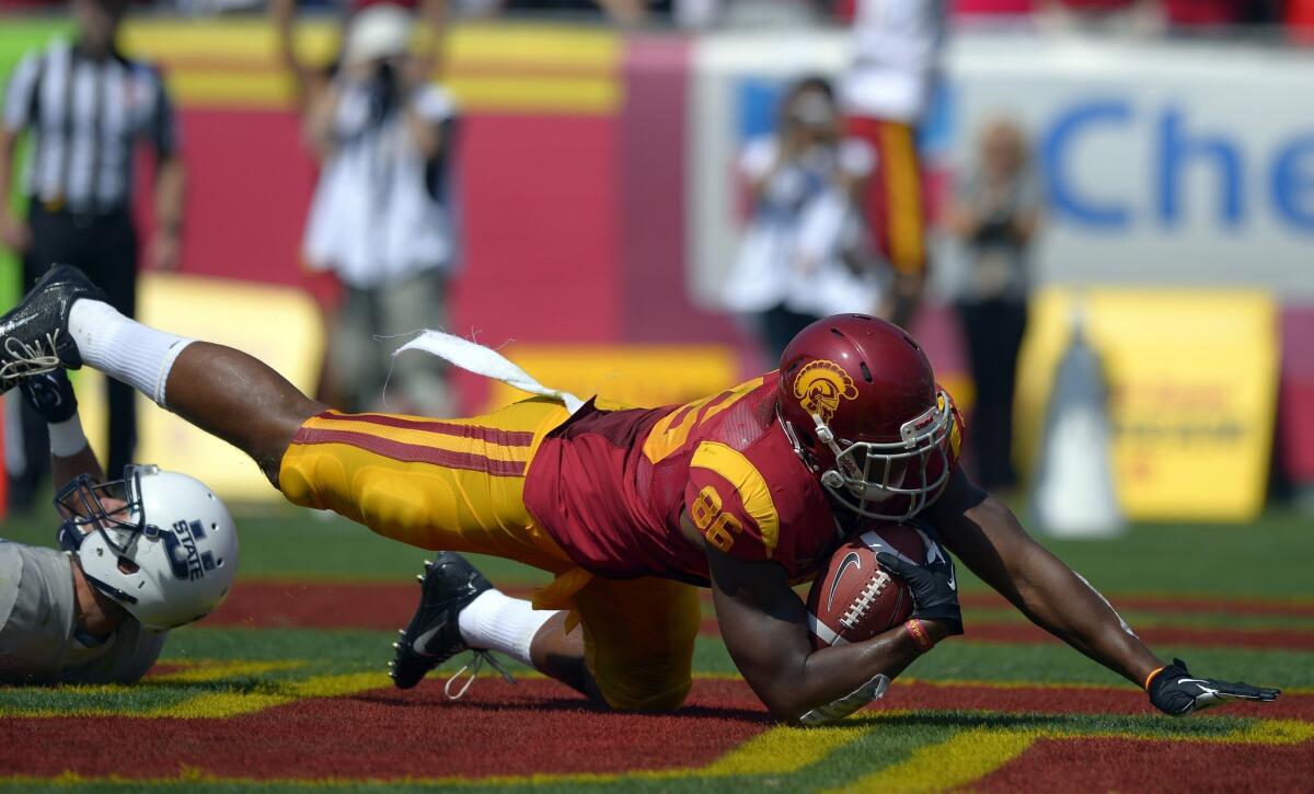 USC tight end Xavier Grimble missed Saturday's game against Utah after suffering an ankle injury against Notre Dame.