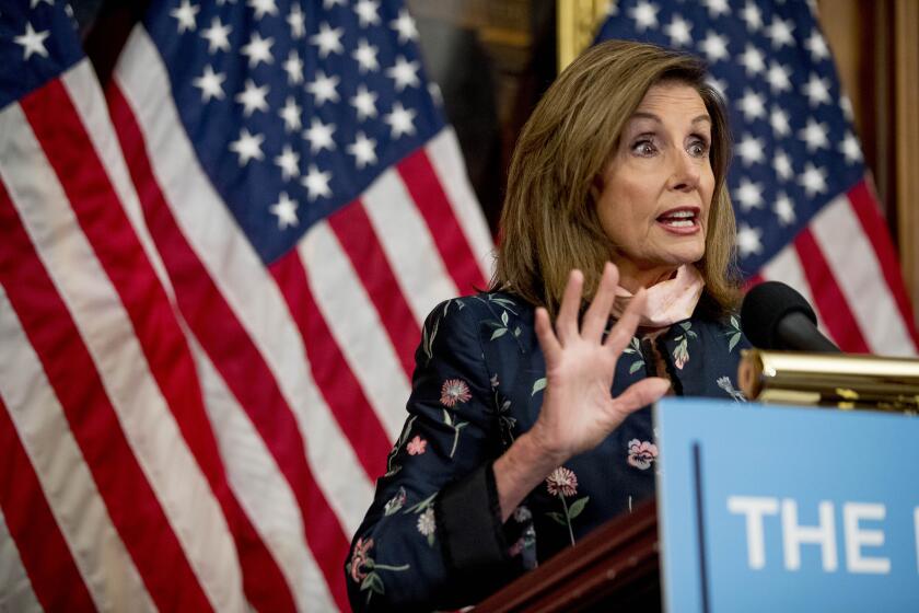 House Speaker Nancy Pelosi of Calif. speaks at a news conference on Capitol Hill in Washington, Wednesday, July 15, 2020, to mark two months since House passage of "The Heroes Act" or the Health and Economic Recovery Omnibus Emergency Solutions Act. (AP Photo/Andrew Harnik)
