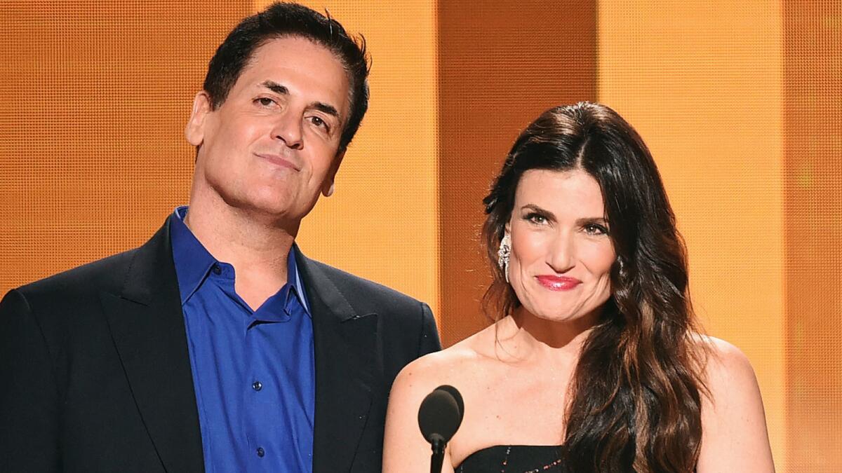 Broadway star Idina Menzel and entrepreneur Mark Cuban.