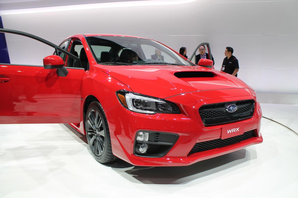 The all-new Subaru WRX on display at the 2013 L.A. Auto Show.