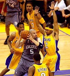 Robert Horry, Derek Fisher and Jason Kidd