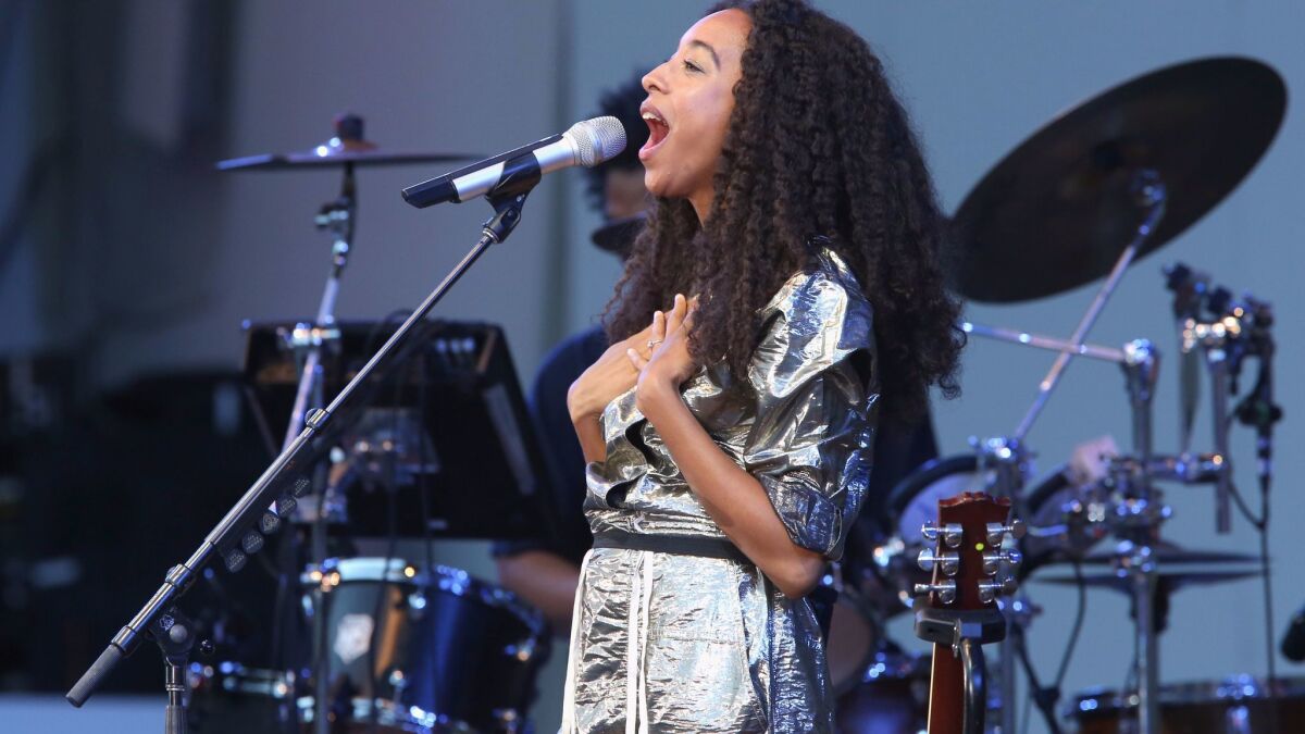 Corinne Bailey Rae onstage at the Playboy Jazz Festival at the Hollywood Bowl.