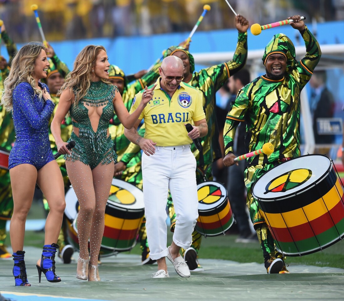 Jennifer Lopez Pitbull Claudia Leitte Open The World Cup Los Angeles Times