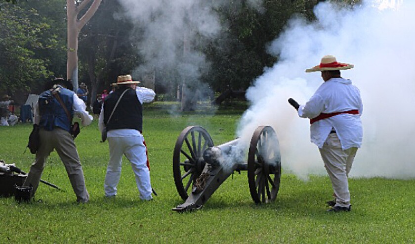 About 50 volunteers from Dominguez Rancho Adobe Museum re-enacted the 1846 Battle of Dominguez Hills last year, and they'll do it again Oct. 5-6 on the museum grounds in Rancho Dominguez.