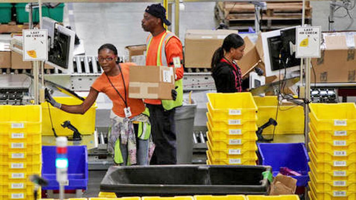 An Amazon Fulfillment Center in San Bernardino. The logistics industry is a huge source of the Inland Empire's recent health.