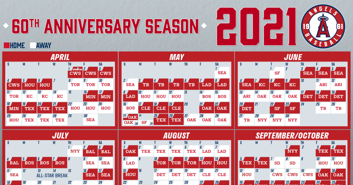 Angels Unveil Their Schedule For 2021 Mlb Regular Season Los Angeles Times