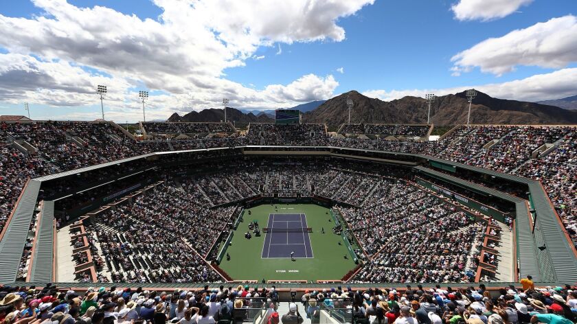 View during semifinal match at BNP Paribas Open in Indian Wells, Calif.