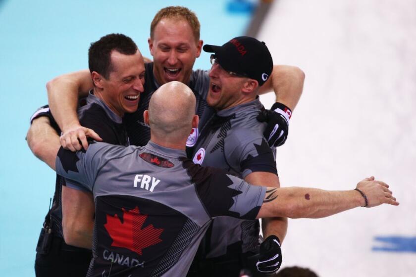Canada celebrates its gold in men's curling.