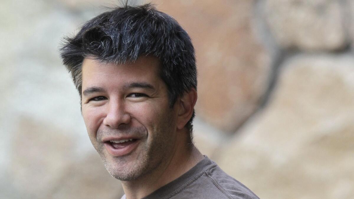 Former Uber Chief Executive Travis Kalanick, shown in 2012, plans to be on the New York Stock Exchange floor when the company goes public Friday.