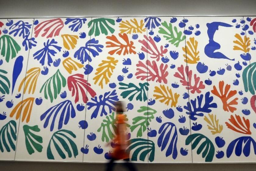 Henri Matisse's "The Parakeet and the Mermaid" (1952), which is part of the exhibition "Henri Matisse: The Cut-Outs" at the Tate Modern in London.