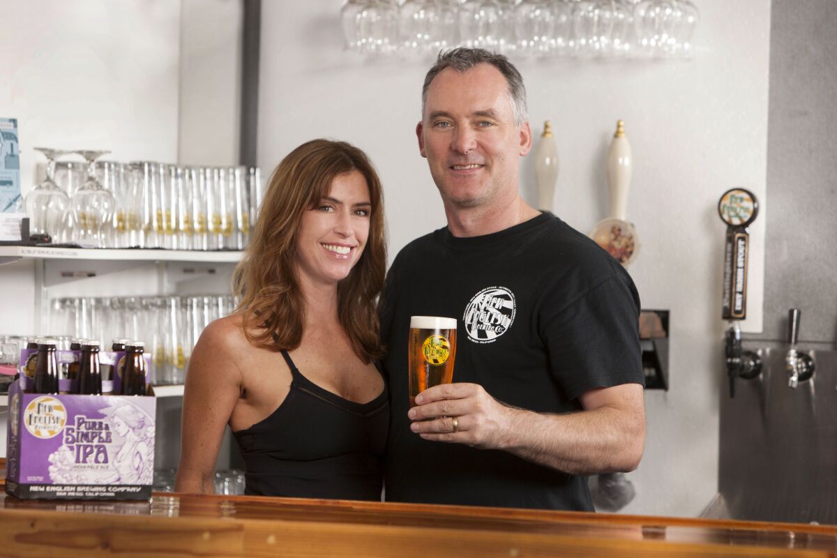 New English Brewing owners Simon and Nina Lacey, Del Mar residents.