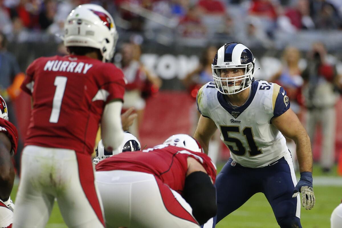 Rams linebacker Troy Reeder during a game against the Arizona Cardinals last December.