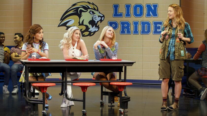 "Mean Girls" tied for the most Tony nominations with 12. Here Cady (Erika Henningsen) faces the lunch trio of Gretchen (Ashley Park), left, Regina (Tony nominee Taylor Louderman) and Karen (Kate Rockwell).