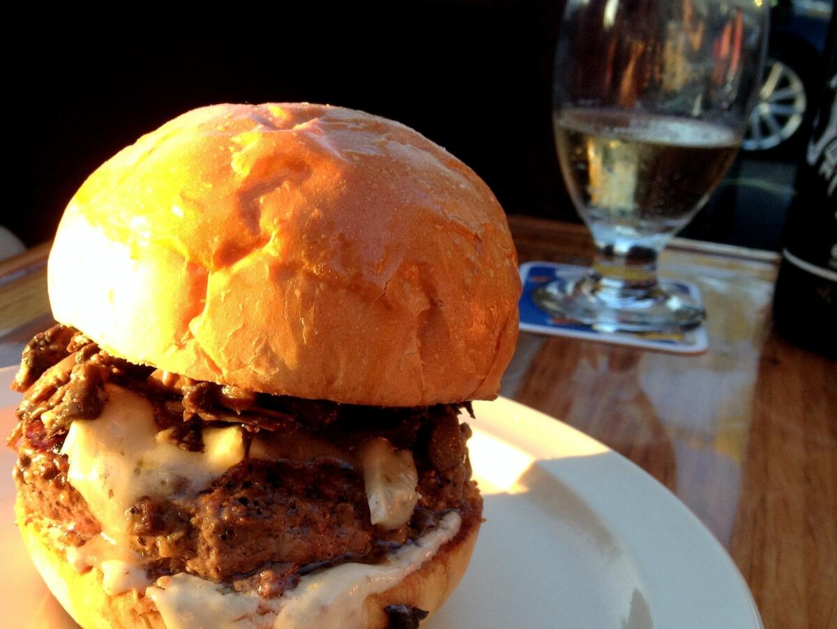 The truffle burger at the new Stout Burgers & Beer in Studio City.