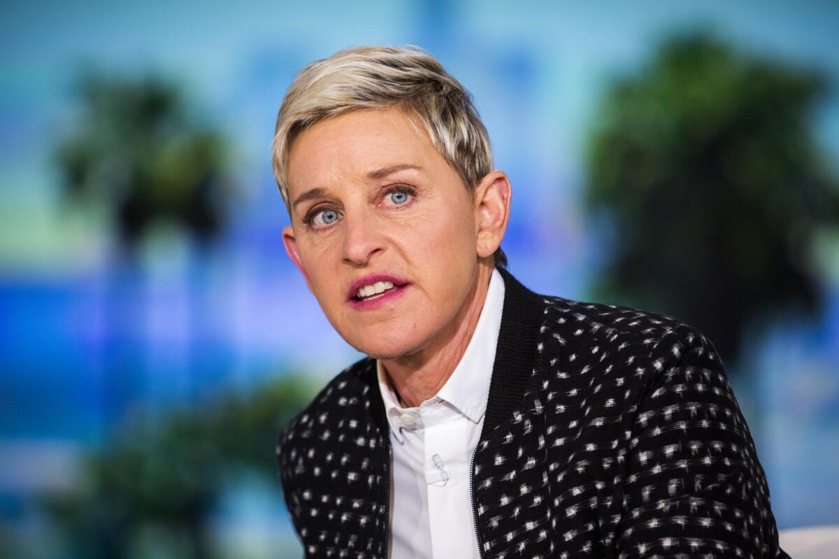 Ellen DeGeneres on the set of her talk show.
