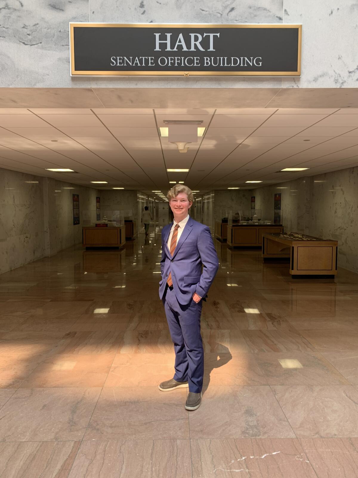 LCC senior Michael Christensen lobbying in D.C. this summer.