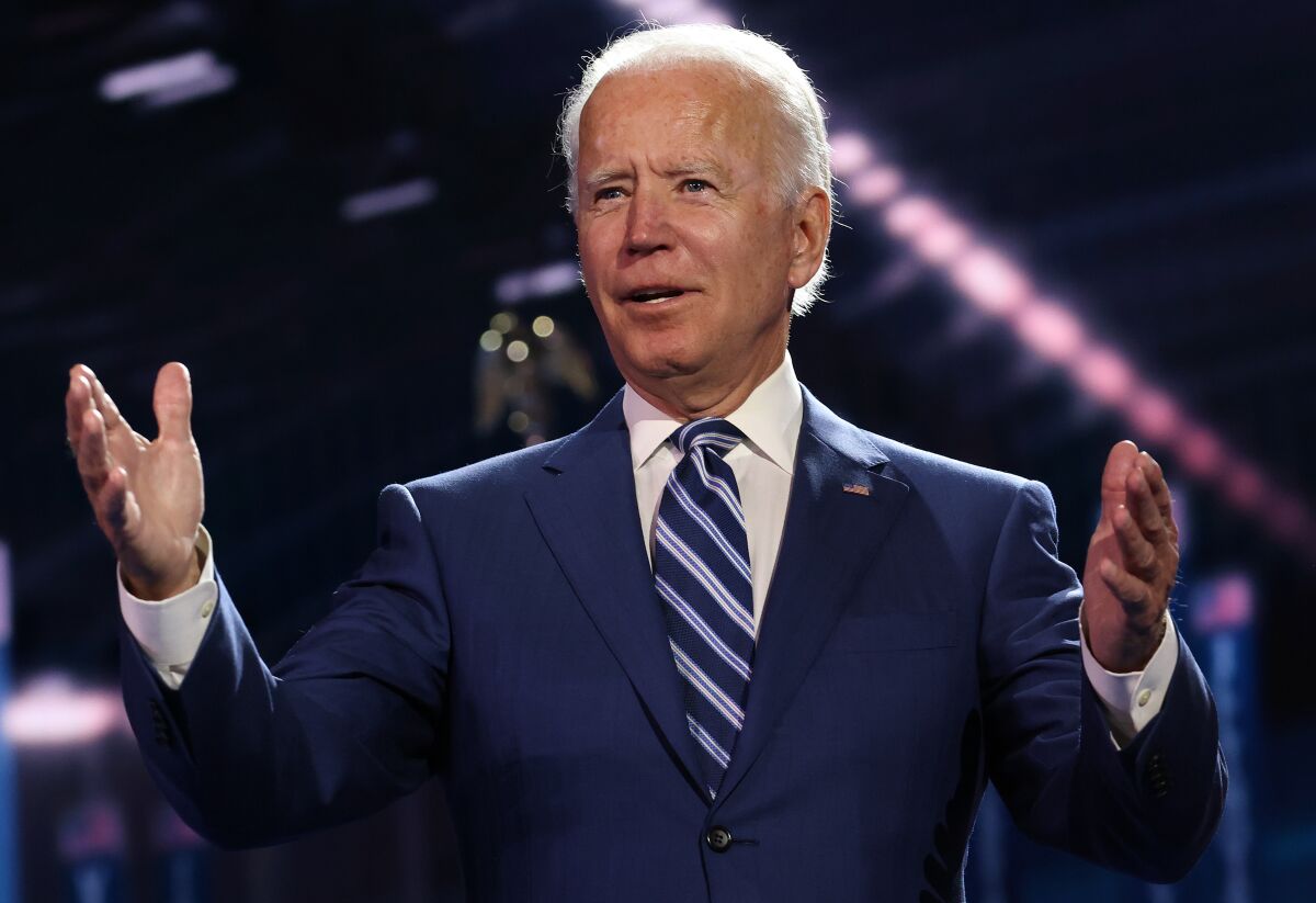 Bedøvelsesmiddel 鍔 Konsekvenser Biden vows to defeat Trump, end US 'season of darkness' - The San Diego  Union-Tribune